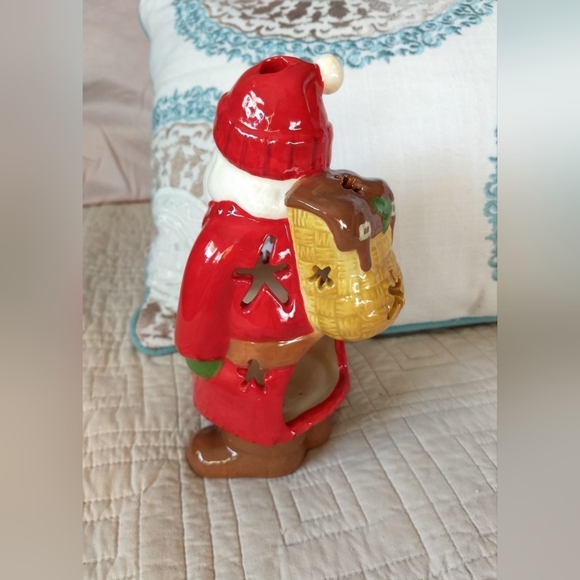 Vintage Hallmark Limited Edition Ceramic Woodsman Santa Tea Light Candle Holder - Picture 6 of 12